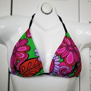 New Pink & Purple 36B Bikini Top Bra Flower